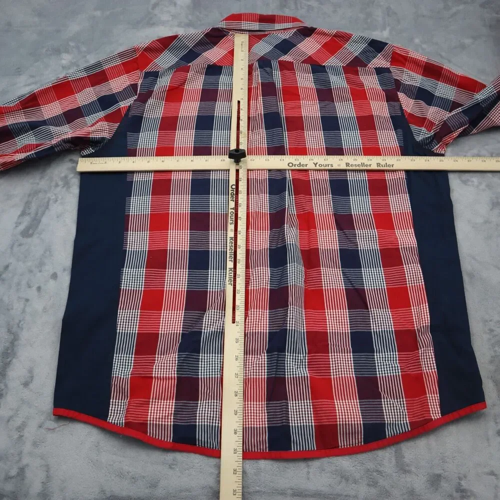 Rocksmith Shirt Men 3XL Red Black Plaid Long Sleeve Button Up Collared Color Blk